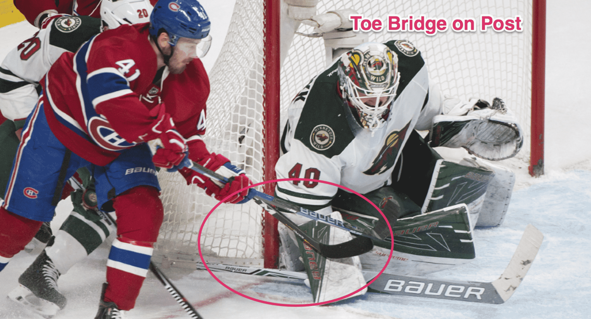 So, it begs the question: when a goaltender is in the RVH, how should they position their skate/toe on the (image 4)