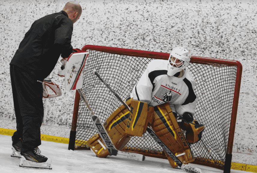 Connor Beaupre training with Jeff Hall at Goalcrease in Edina, Minnesota.