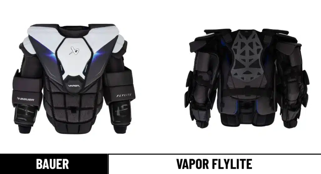 Bauer Vapor FlyLite Goalie Chest Protector front and back angles
